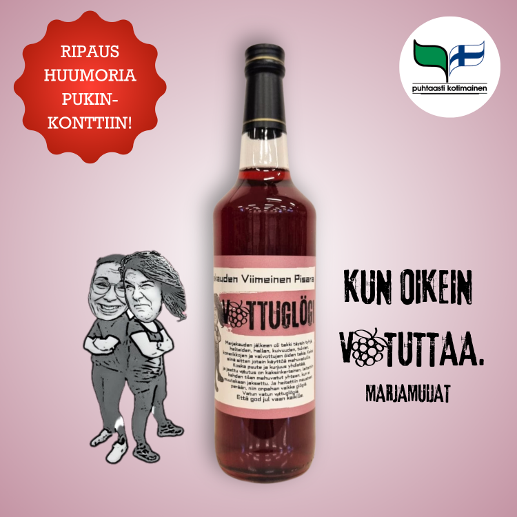 MarjaMuijat Vattuglögi "Kun oikein vatuttaa" joululahja