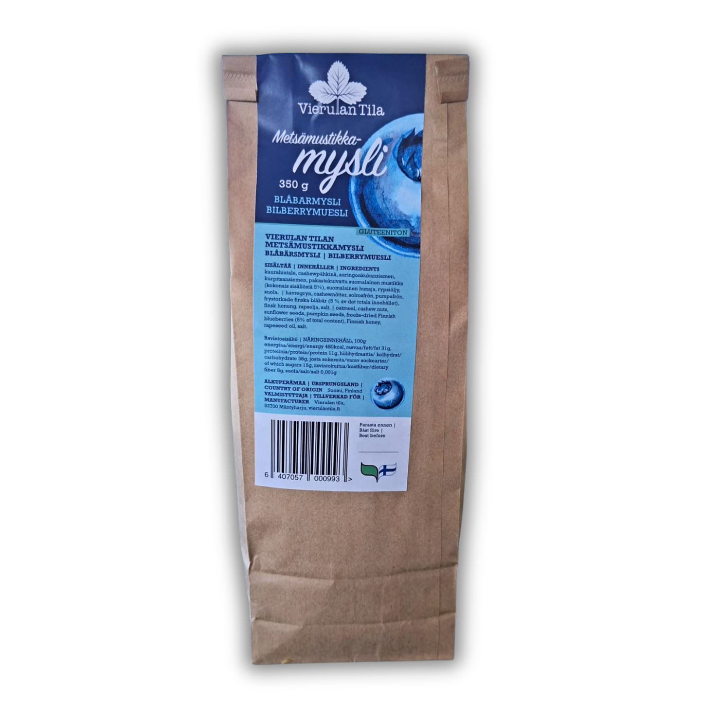Vierulan Metsämustikkamysli 350g
