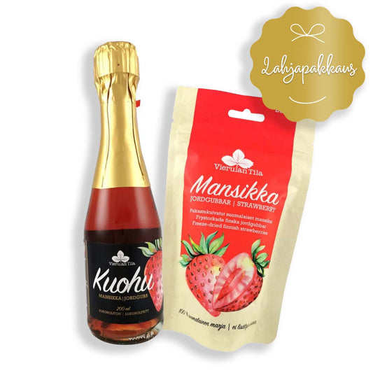 Mansikkakuohu + Pakastekuivattu mansikka, lahjapakkaus