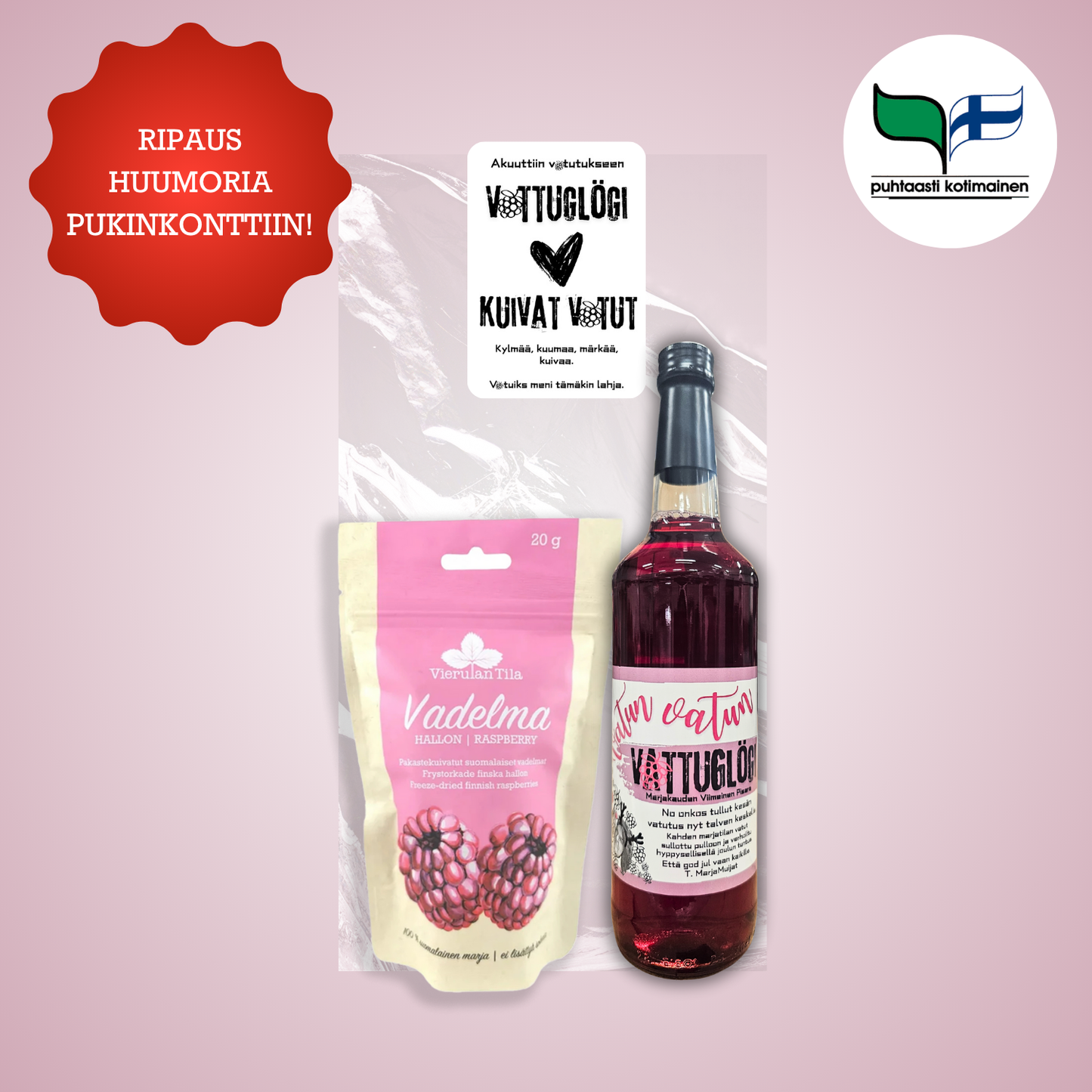 MarjaMuijat:Vatun Vatun Vattuglögi ja Kuivat Vatut -lahjapussi